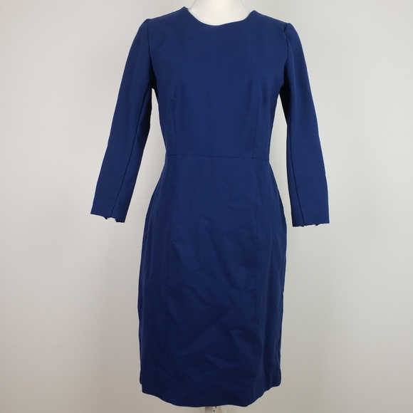J Crew Structured Zip Knit Dress Blue Size 8 - Picture 2 of 8